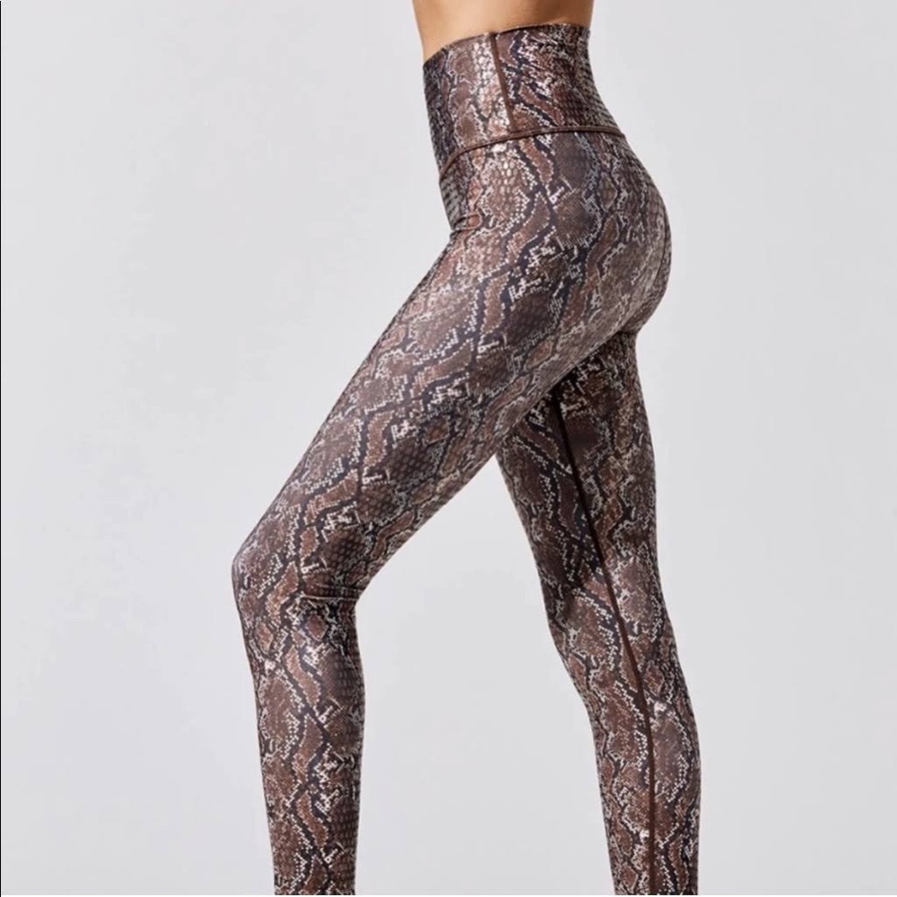 Carbon38 Brown snakeskin leggings Size small
